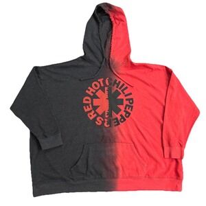 Red Hot Chili Peppers y2k Rock Band Hoodie  Sweatshirt Men's Size XXL. Red Black